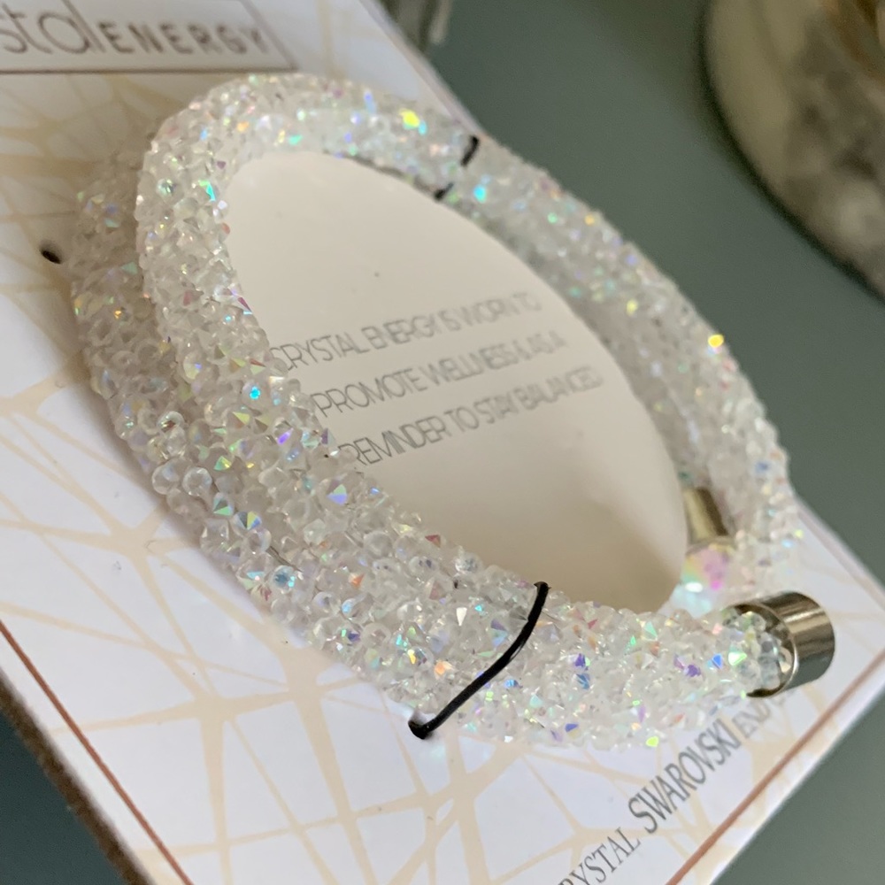 NWT! Crystal Energy Swaroski Bangle Double Cuff